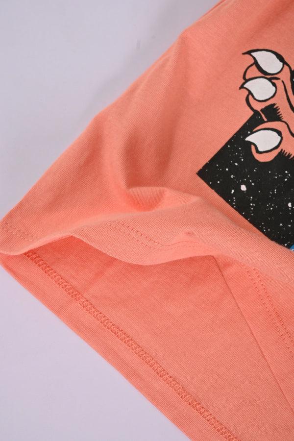 Elo Le Printemps Boy's Dinosaur Printed Tee Shirt Powder Pink