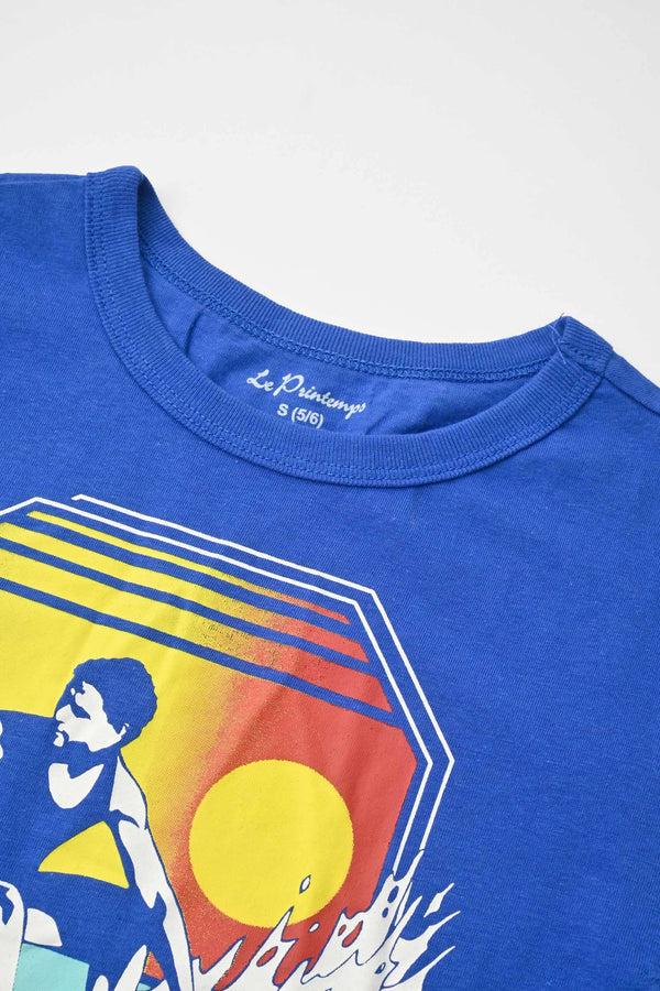 Elo Le Printemps Boy's Surfing Printed Tee Shirt Royal