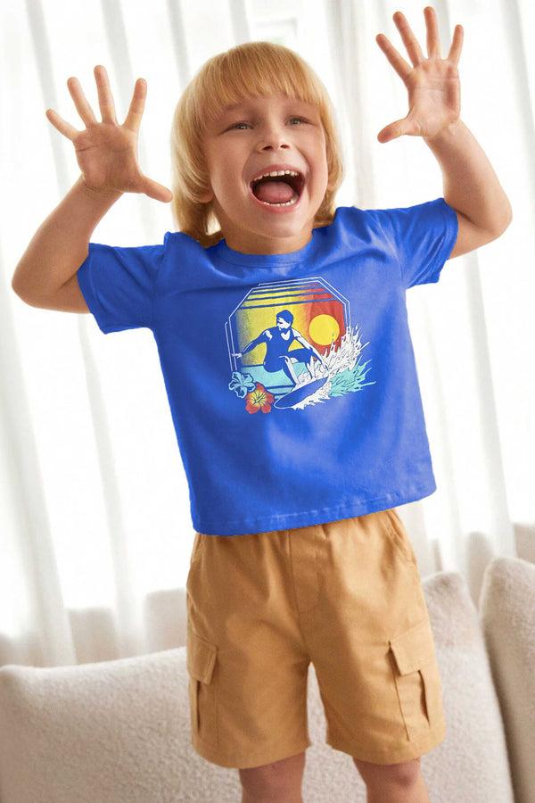elo Le Printemps Boy's Surfing Printed Tee Shirt Royal