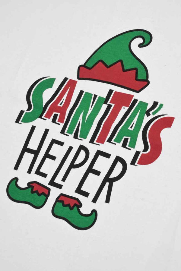 Elo Le Printemps Kid's Santa Helper Design Tee Shirt White