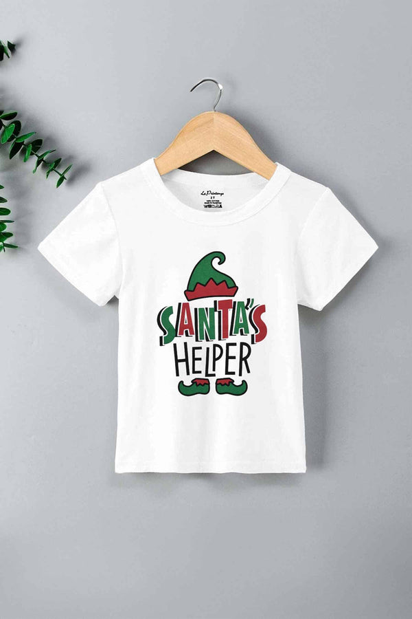 elo Le Printemps Kid's Santa Helper Design Tee Shirt White