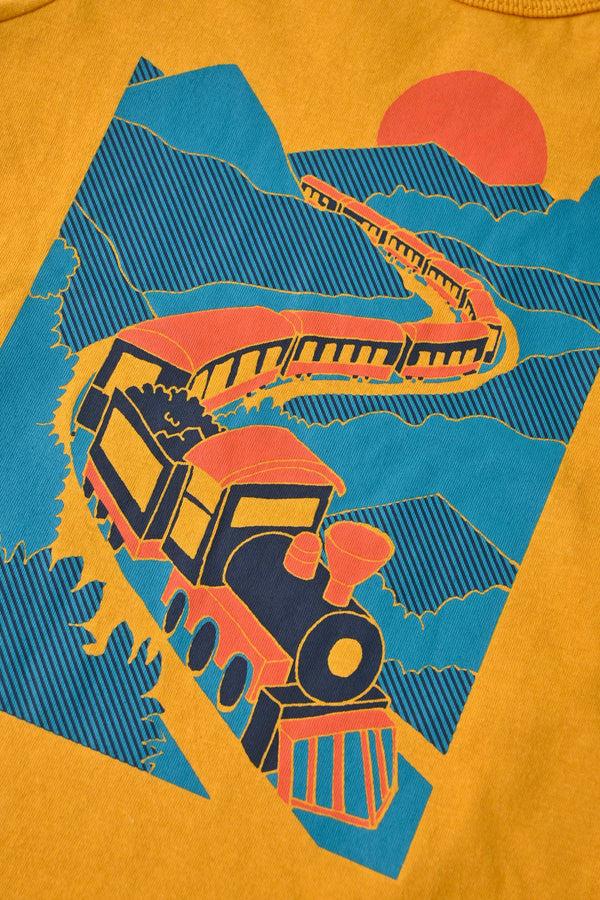 Elo Le Printemps Kid's Train Printed Tee Shirt Yellow