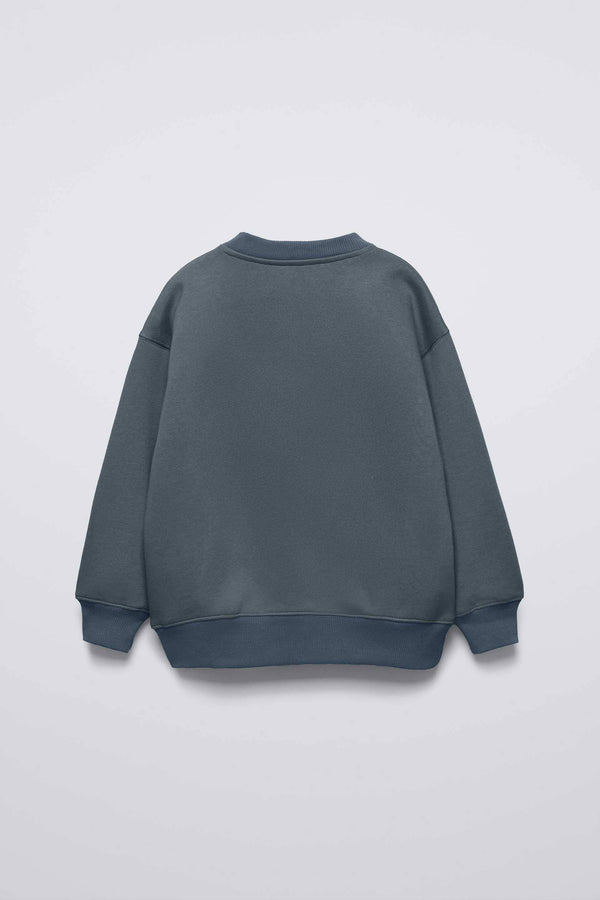 Elo Lefties Kid's Make Earth Printed Fleece Sweatshirt Teal