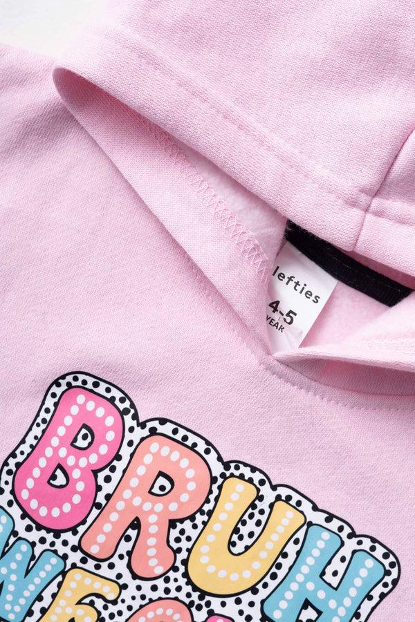 Elo LFT Kid's Bruh We Out Fleece Pullover Hoodie Pink
