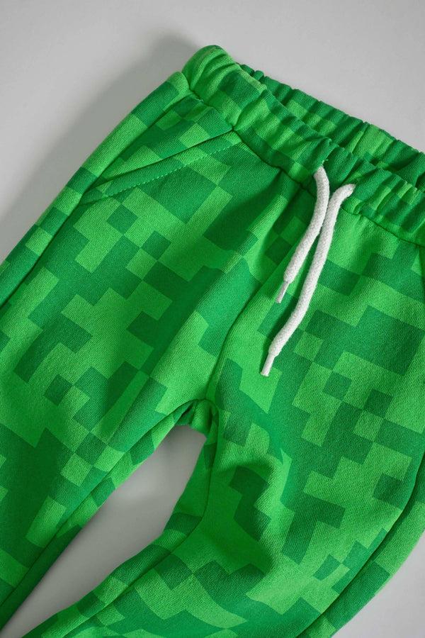 Elo LFT Kid's Cairo Design Fleece Jogger Pants Green