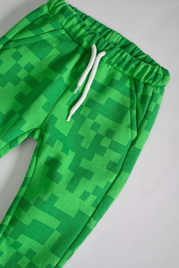 Elo LFT Kid's Cairo Design Fleece Jogger Pants Green