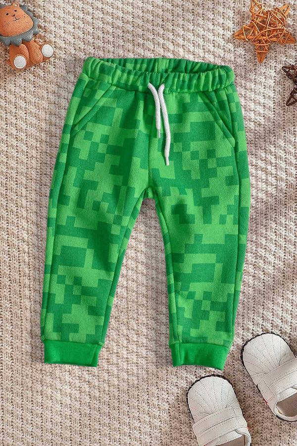 elo LFT Kid's Cairo Design Fleece Jogger Pants Green
