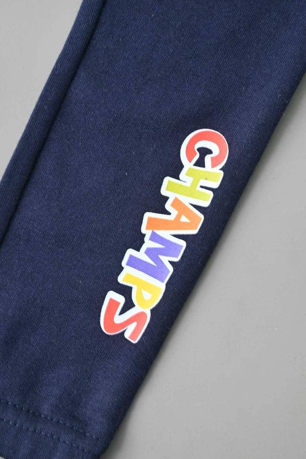 Elo LFT Kid's Champs Printed Fleece Sweat Pants Navy