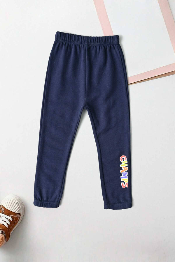 elo LFT Kid's Champs Printed Fleece Sweat Pants Navy