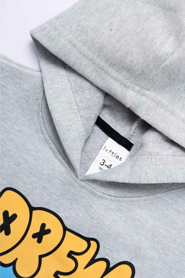 Elo LFT Kid's Drew Printed Fleece Pullover Hoodie Grey