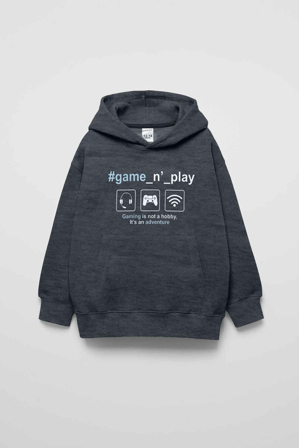elo LFT Kid's Game N Play Fleece Pullover Hoodie Charcoal