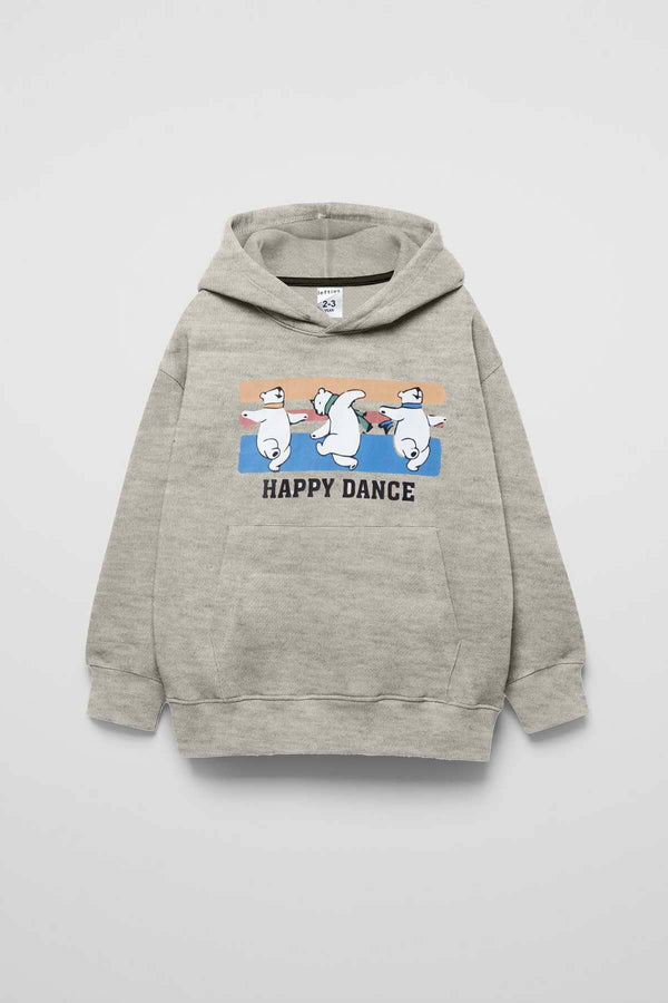 elo LFT Kid's Happy Dance Printed Pullover Hoodie Oatmeal