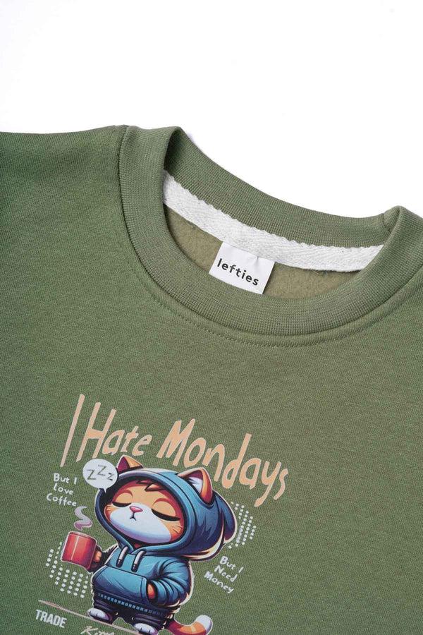 Elo LFT Kid's Hate Mondays Fleece Sweat Shirt Mint Green