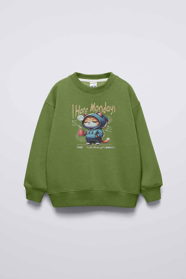 elo LFT Kid's Hate Mondays Fleece Sweat Shirt Mint Green