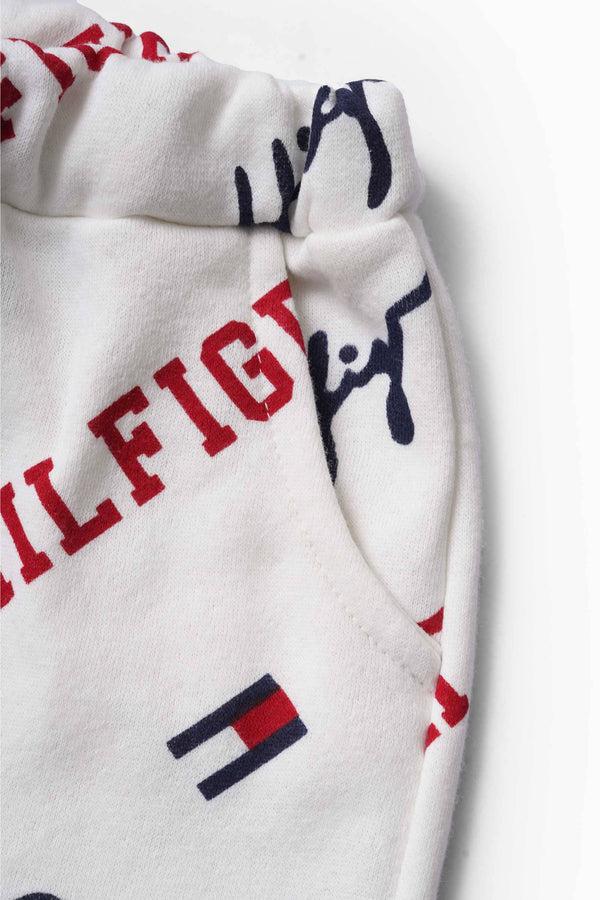 Elo LFT Kid's Hilfiger Printed Fleece Jogger Pants Off White