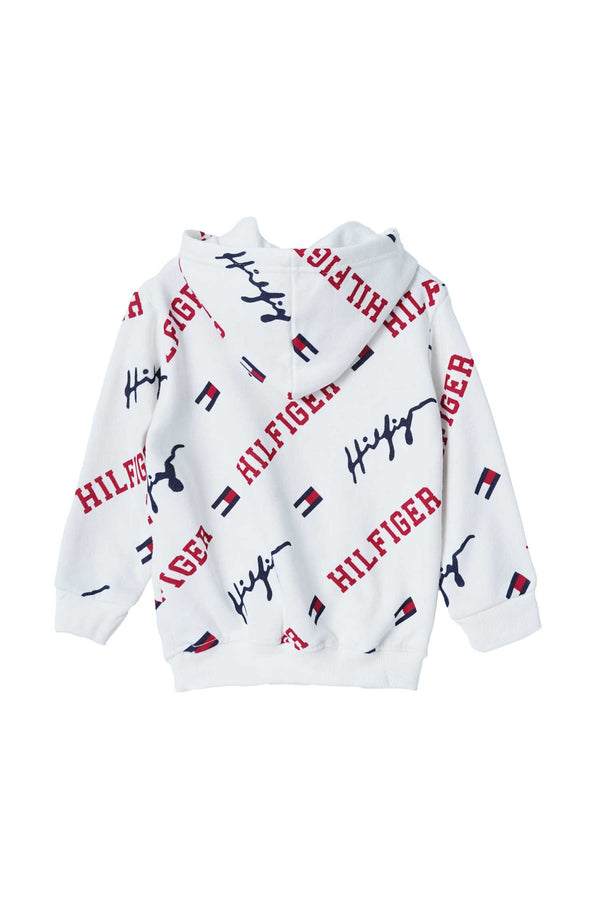 Elo LFT Kid's Hilfiger Printed Pullover Hoodie White