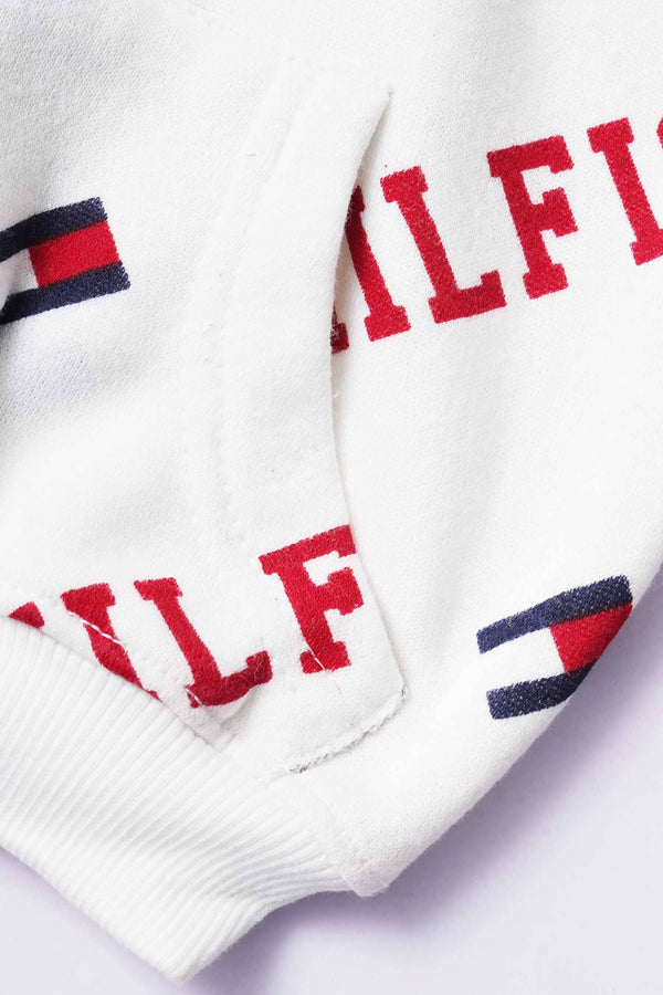 Elo LFT Kid's Hilfiger Printed Pullover Hoodie White