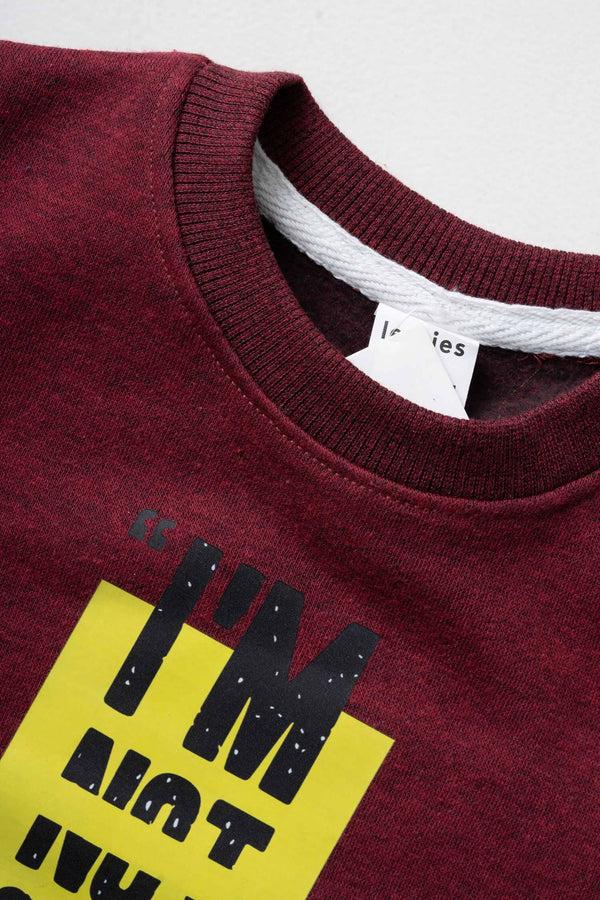 Elo LFT Kid's I'm Not Over Printed Fleece Sweat Shirt Maroon