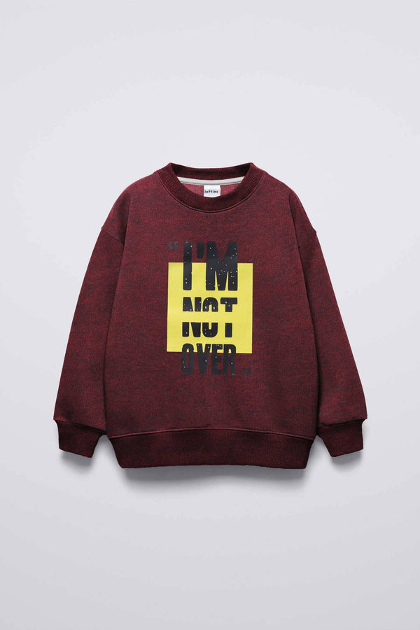 elo LFT Kid's I'm Not Over Printed Fleece Sweat Shirt Maroon