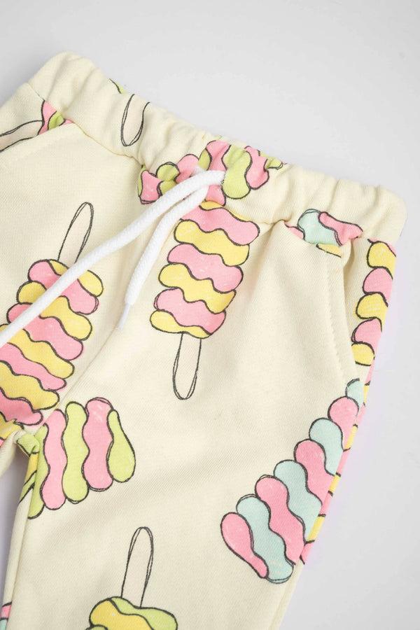 Elo LFT Kid's Kemer Printed Terry Jogger Pants Cream