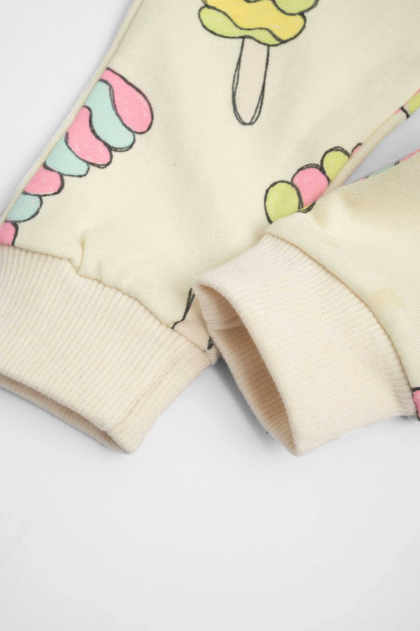 Elo LFT Kid's Kemer Printed Terry Jogger Pants Cream