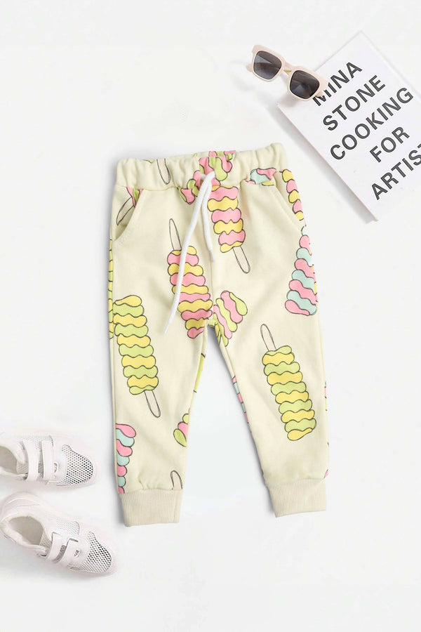 elo LFT Kid's Kemer Printed Terry Jogger Pants Cream