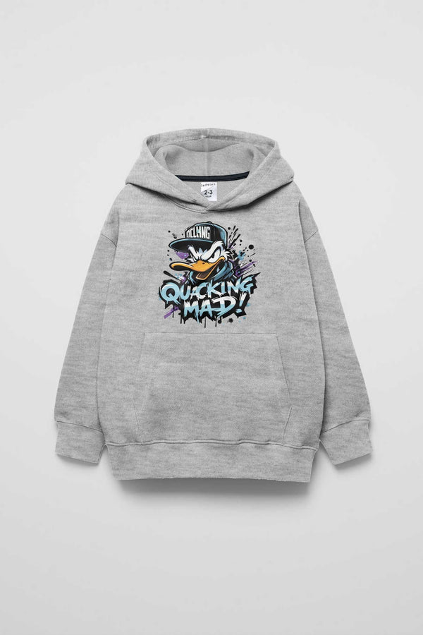 elo LFT Kid's Quacking Mad Fleece Pullover Hoodie Heather Grey