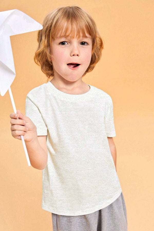 elo LFT Kid's Solid Design Classic Tee Shirt Cool Grey