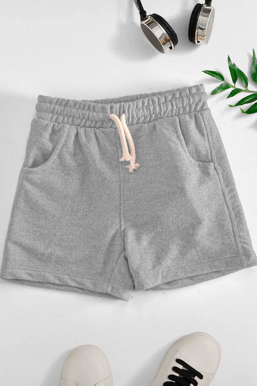 elo LFT Kid's Solid Design Terry Shorts Heather Grey