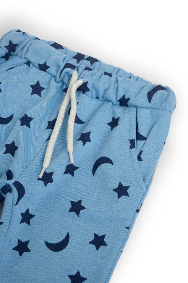 Elo LFT Kid's Star & Moon Printed Fleece Jogger Pants Blue