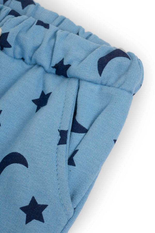 Elo LFT Kid's Star & Moon Printed Fleece Jogger Pants Blue
