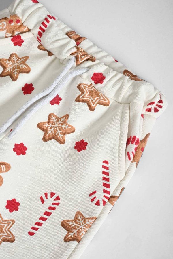 Elo LFT Kid's Stars Printed Fleece Jogger Pants White