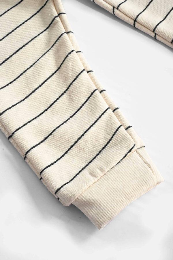 Elo LFT Kid's Striped Design Premium Jogger Pants Off White