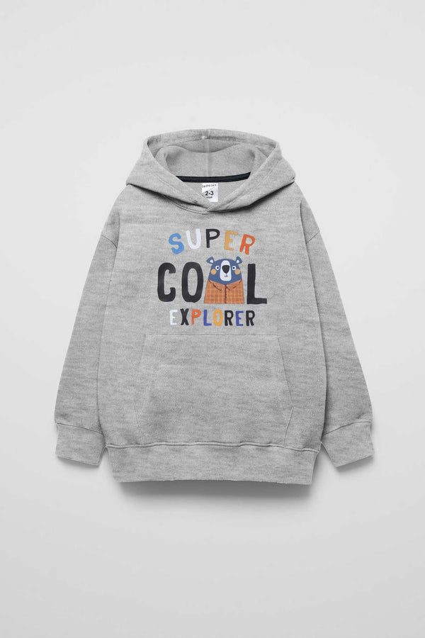 elo LFT Kid's Super Cool Printed Pullover Hoodie Heather Grey
