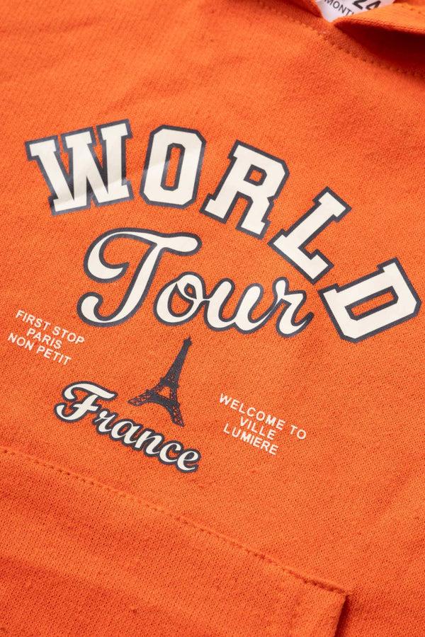 Elo LFT Kid's World Tour Printed Pullover Hoodie Orange