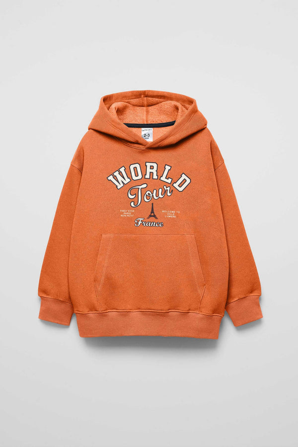 elo LFT Kid's World Tour Printed Pullover Hoodie Orange