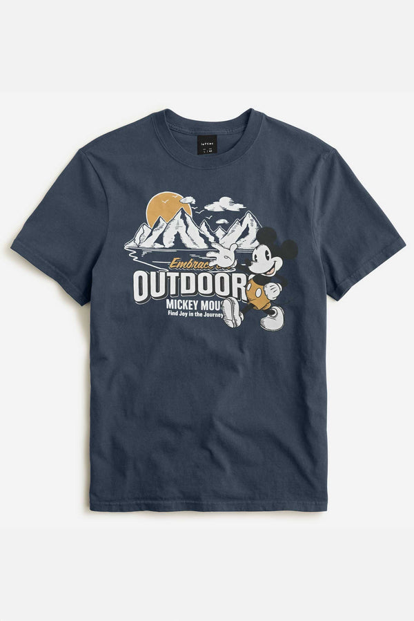 Elo LFT Men's Outdoor Micky Printed Crew Neck Tee Shirt Light Navy