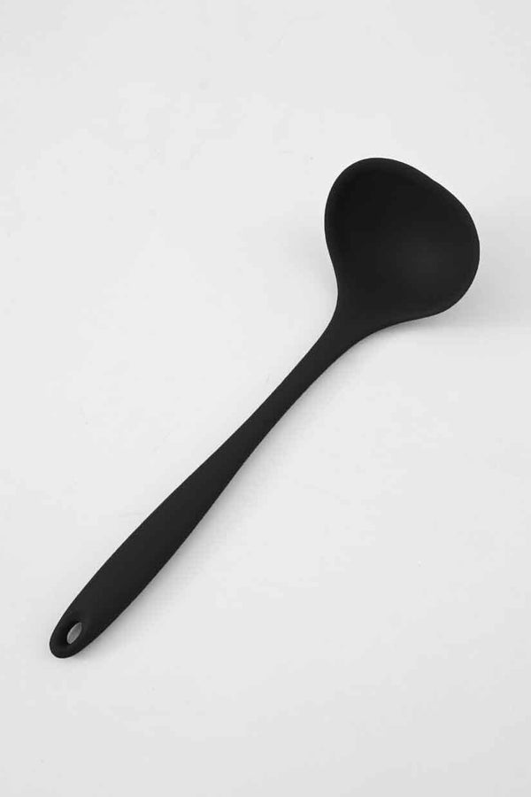 elo Long Handle Heat Resistant Solid Silicone Spatula Black
