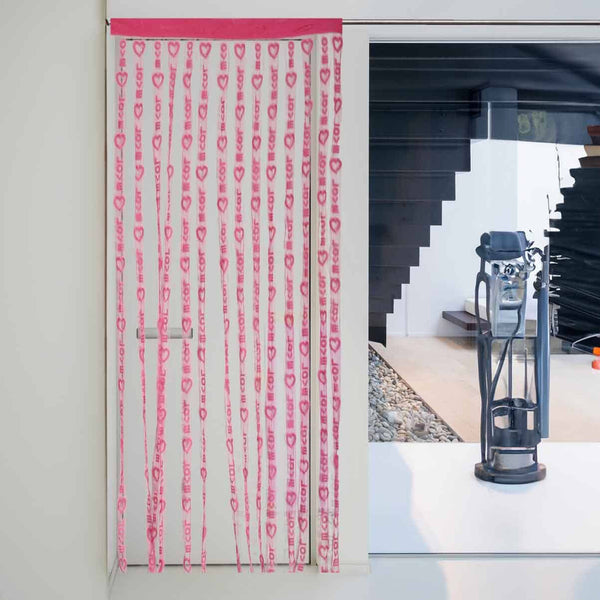 Elo Love Heart Pattern Line String Window Curtains Maroon