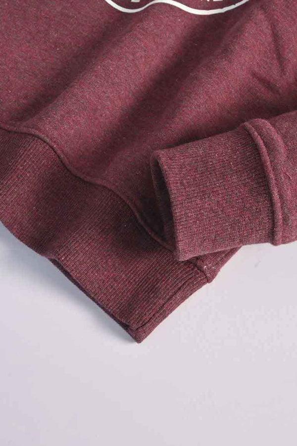 Elo Love Lyallpur Girl's Heart Printed Fleece Hooded Crop Top Suit Burgundy & Blue