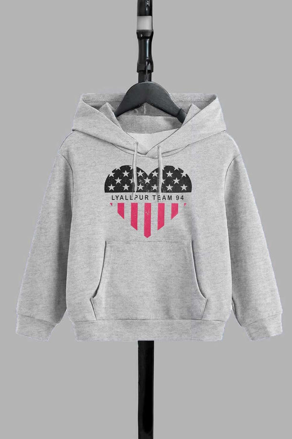 elo Lyallpur Kid's Lyallpur Team 94 Printed Pullover Hoodie Heather Grey
