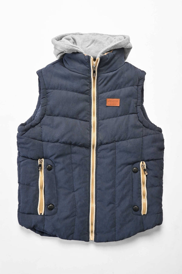 Elo M.M Cheng Unisex Zipper Hooded Body Warmer Puffer Gilet Black