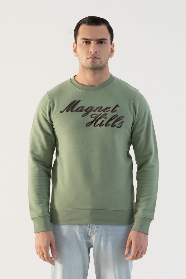 Elo Magnet Hills Men's High Density Logo Terry Sweat Shirt Mint Green & Black