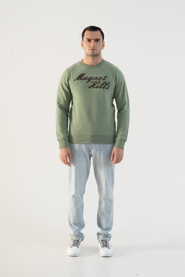 Elo Magnet Hills Men's High Density Logo Terry Sweat Shirt Mint Green & Black