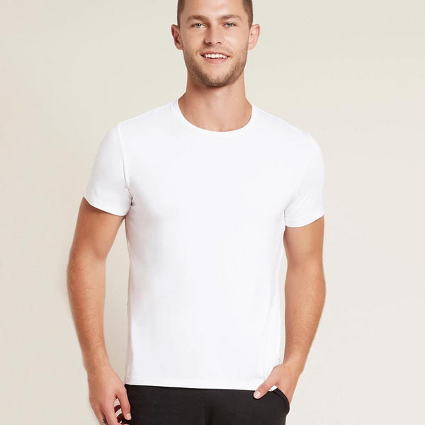elo MANGUUN Crew Neck Men's Solid Color Shirt White