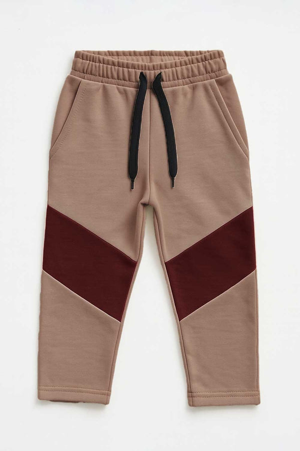 elo Max 21 Boy's Contrast Panel Terry Trousers Brown