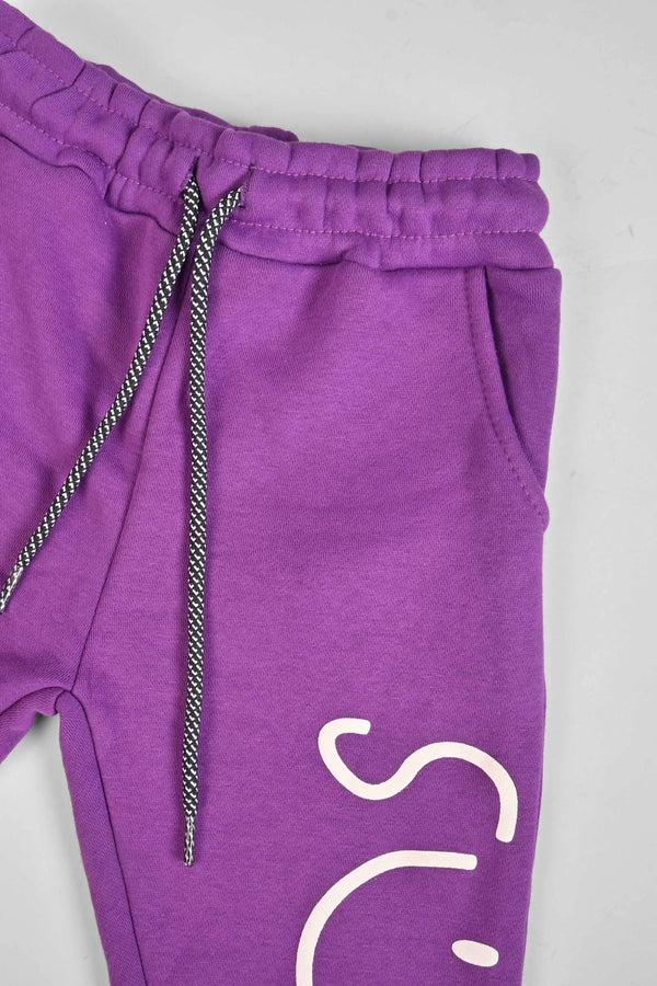 Elo Max 21 Boy's Super Emoji Printed Fleece Trousers Light Pink