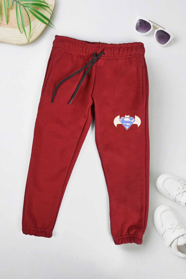 Elo Max 21 Boy's Superman Logo Printed Fleece Sweat Pants Light Olive