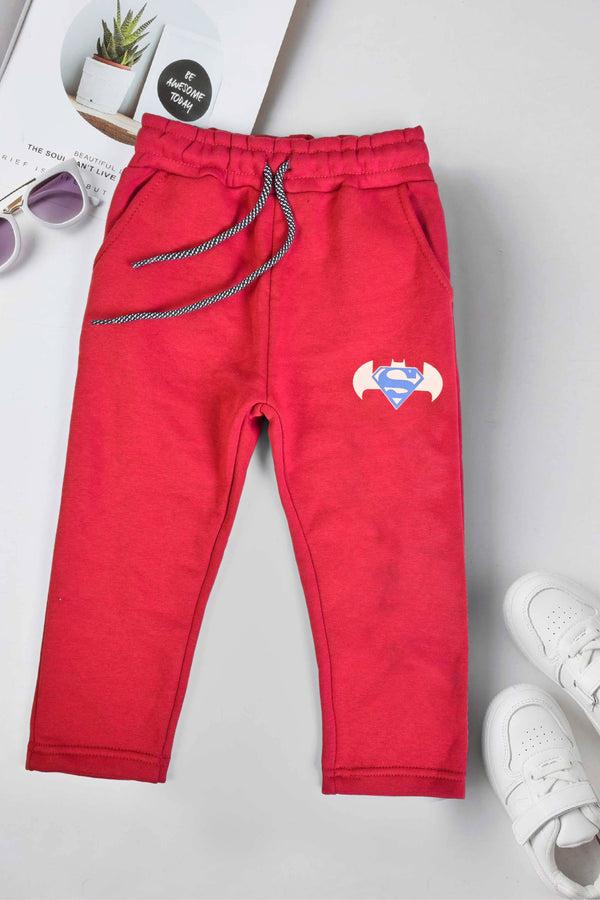 Elo Max 21 Boy's Superman Logo Printed Fleece Trousers Aqua Green