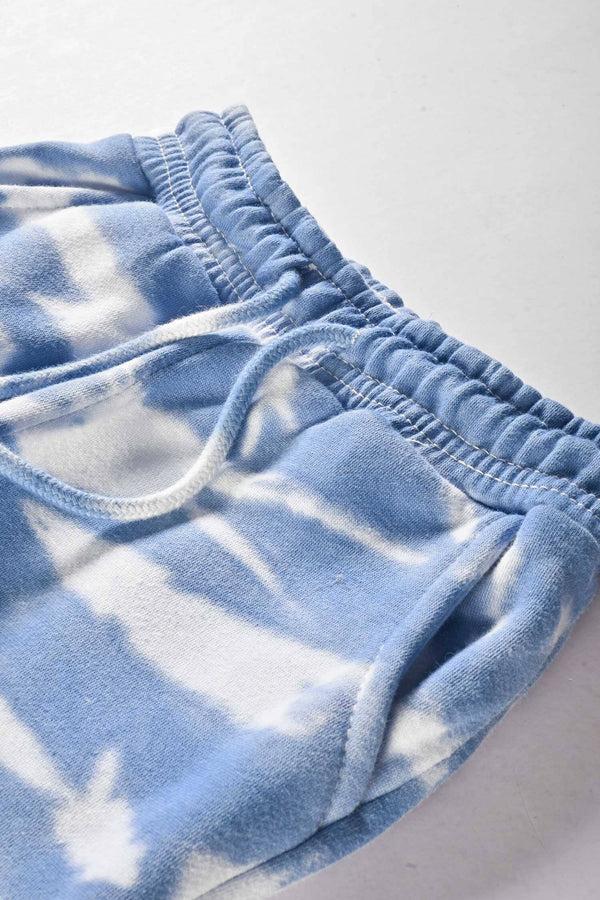 Elo Max 21 Kid's Tie And Dye Style Fleece Sweat Pants White & Plum